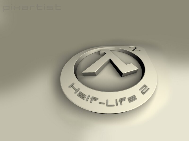Half-Life 2 Logo — Gray, Neutral, 3d Render