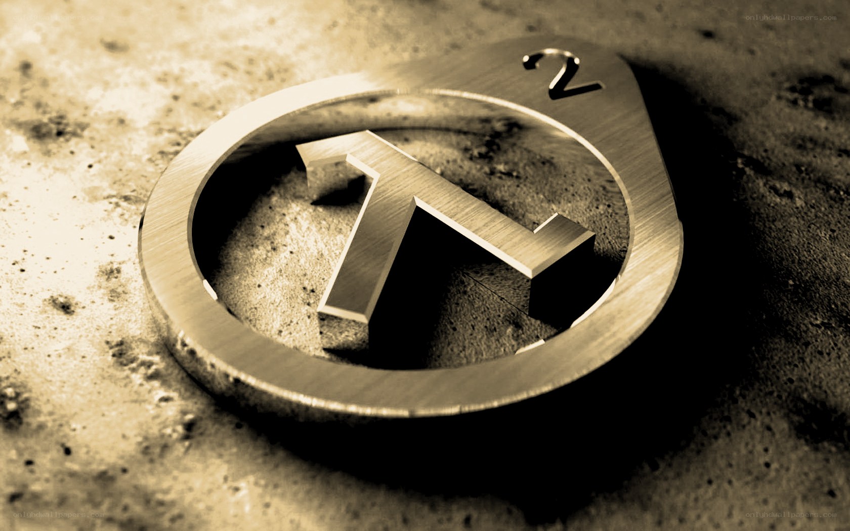 Half-Life 2 logo on concrete