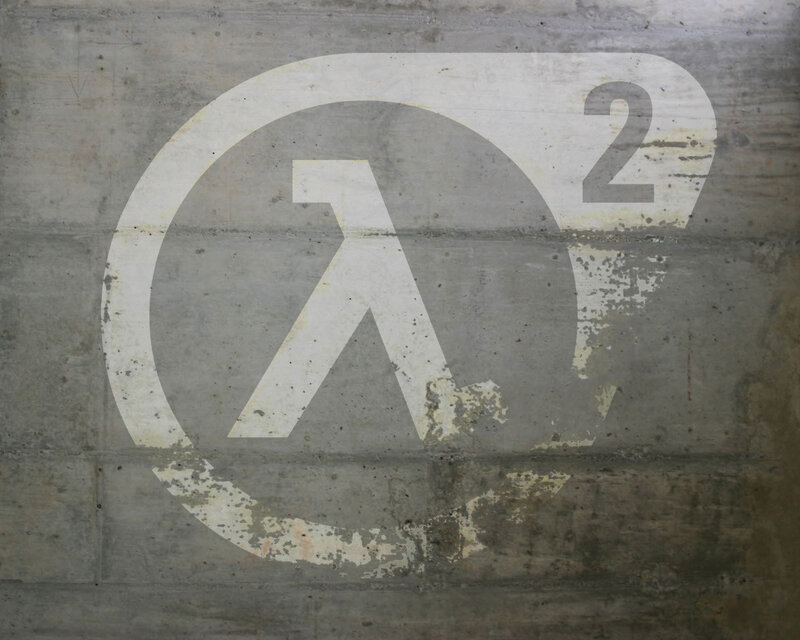Half-Life 2 logo on concrete