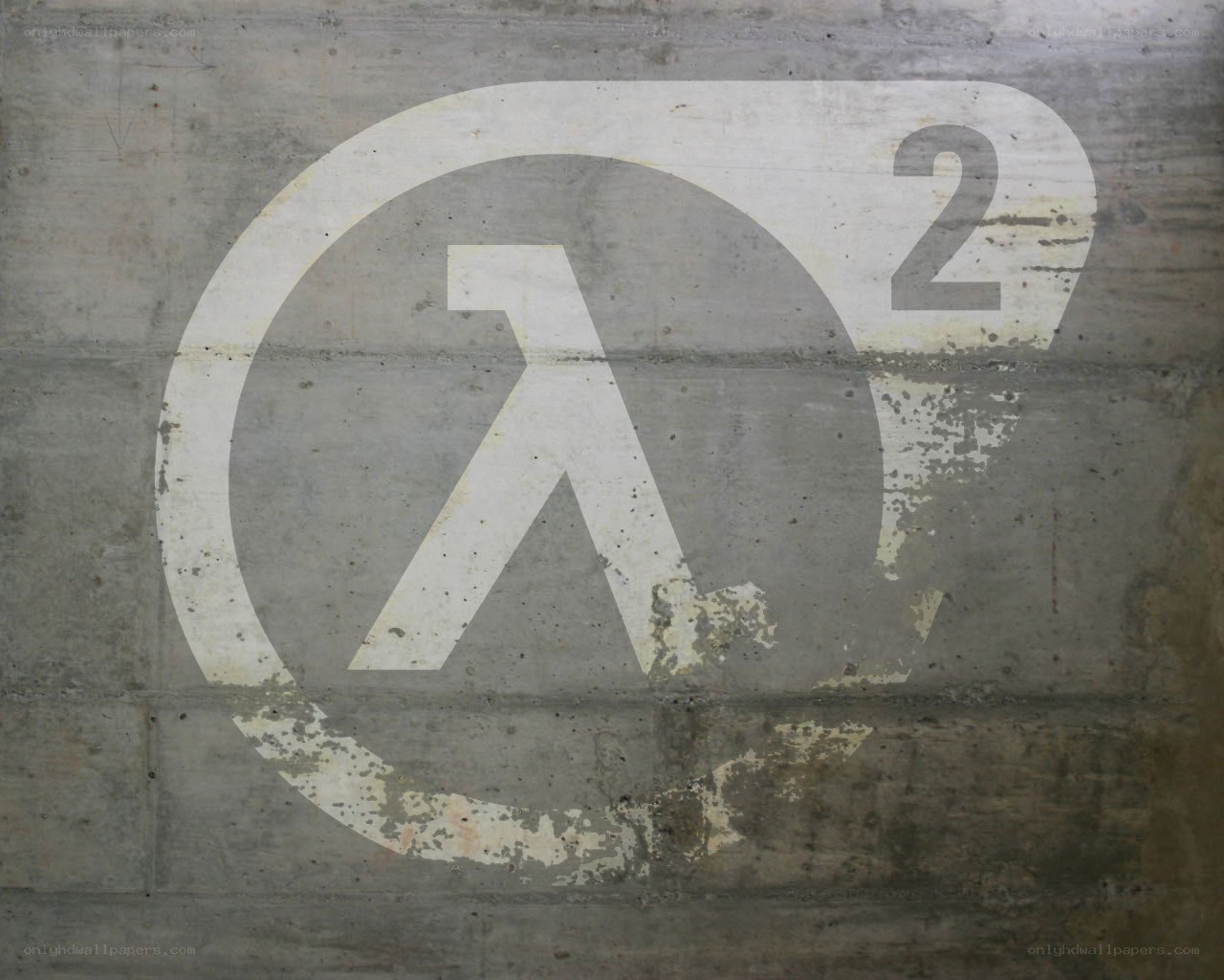 Half-Life 2 logo on concrete