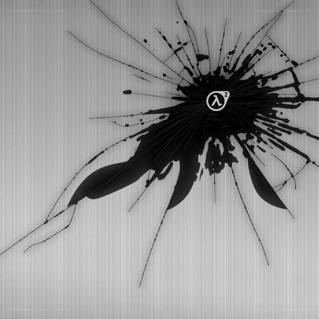 Half-Life 2 logo on cracked screen