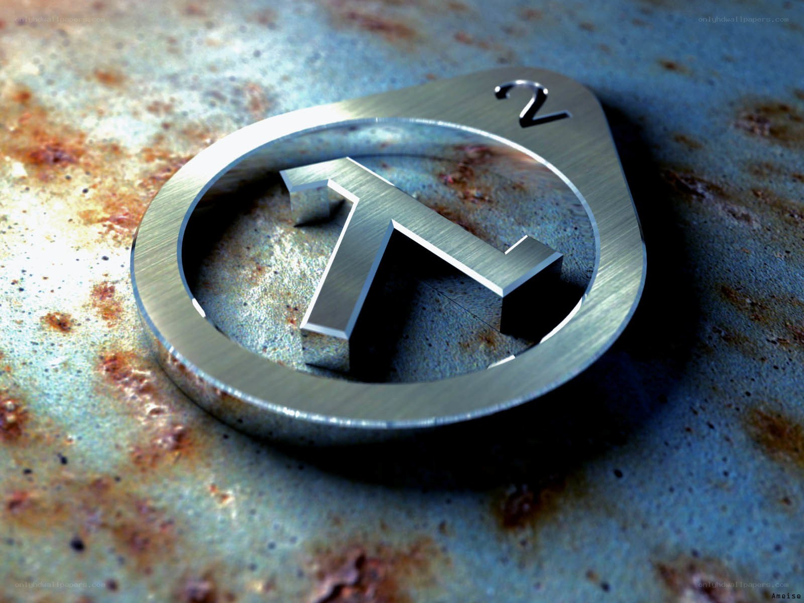 Half-Life 2 logo on rusted metal
