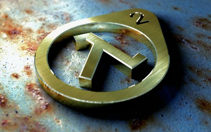 Half-Life 2 logo on rusted surface