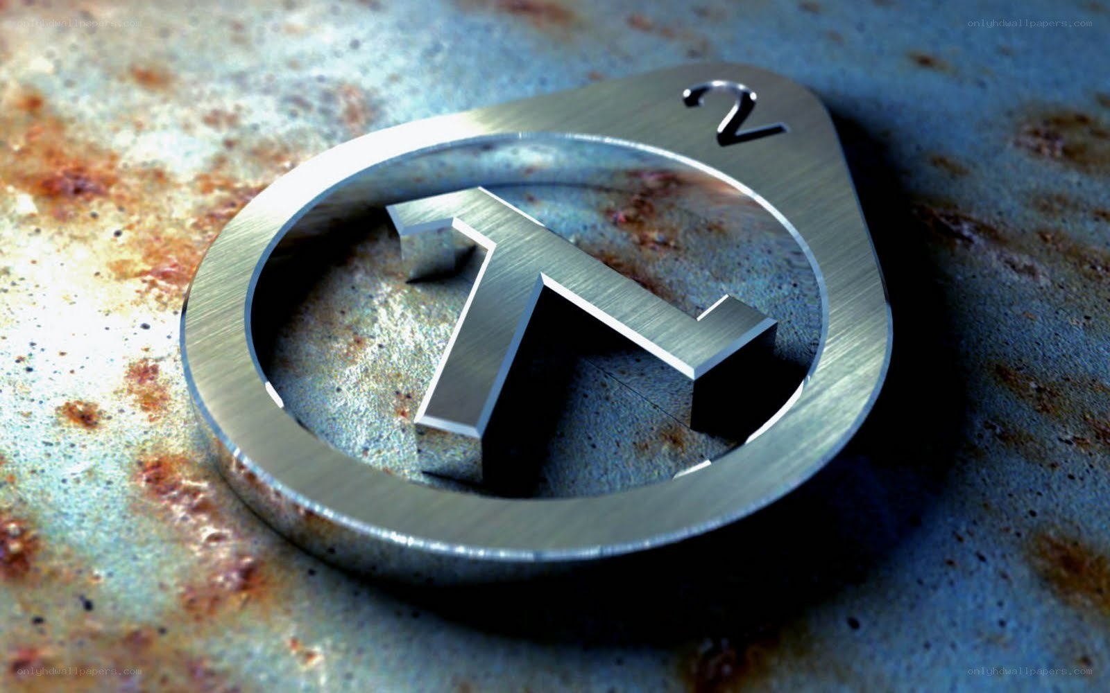 Half-Life 2 logo on rusted surface