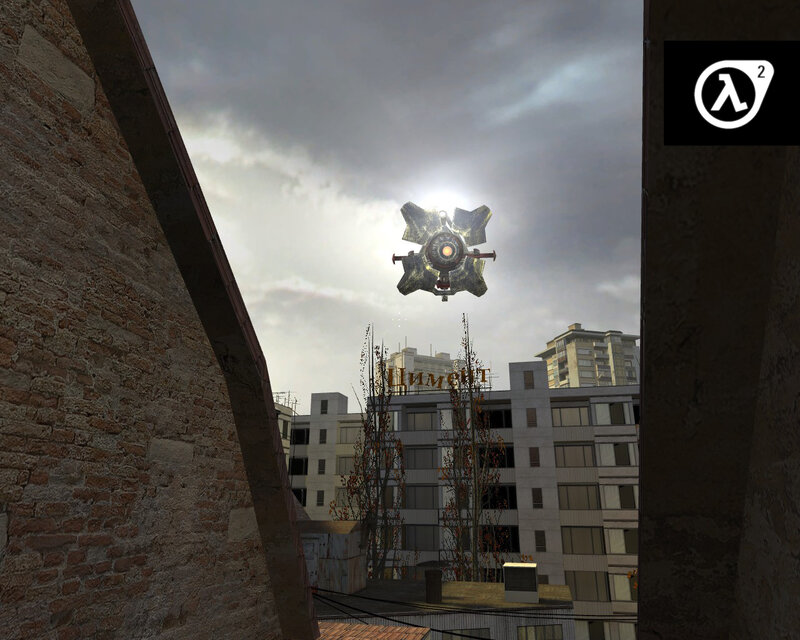 Half-Life 2 screenshot with alien device