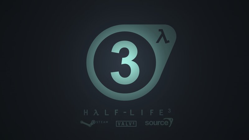 Half-Life 3 Logo — Black, Dark