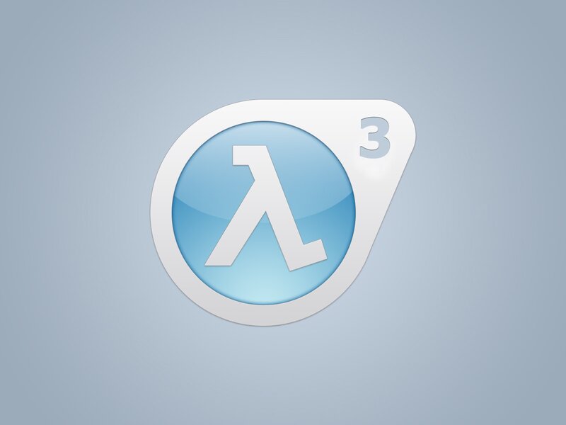 Half-Life 3 Logo — Blue, Minimalist