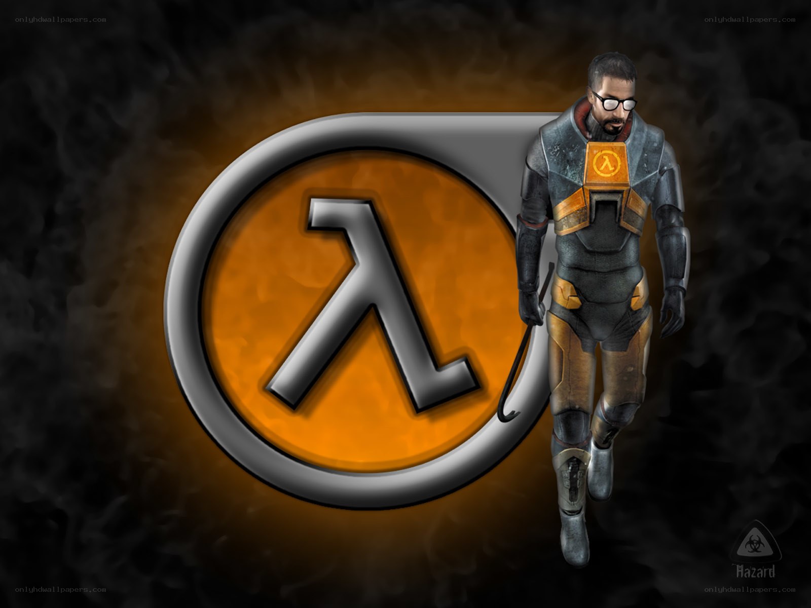 Half-Life character with logo