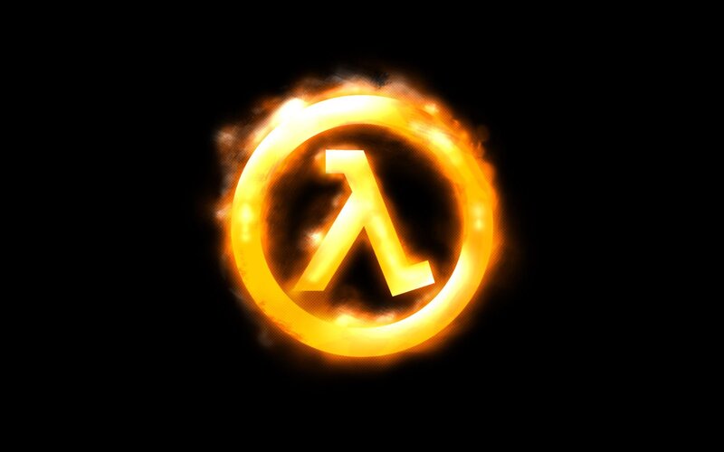 Half-Life logo in flames