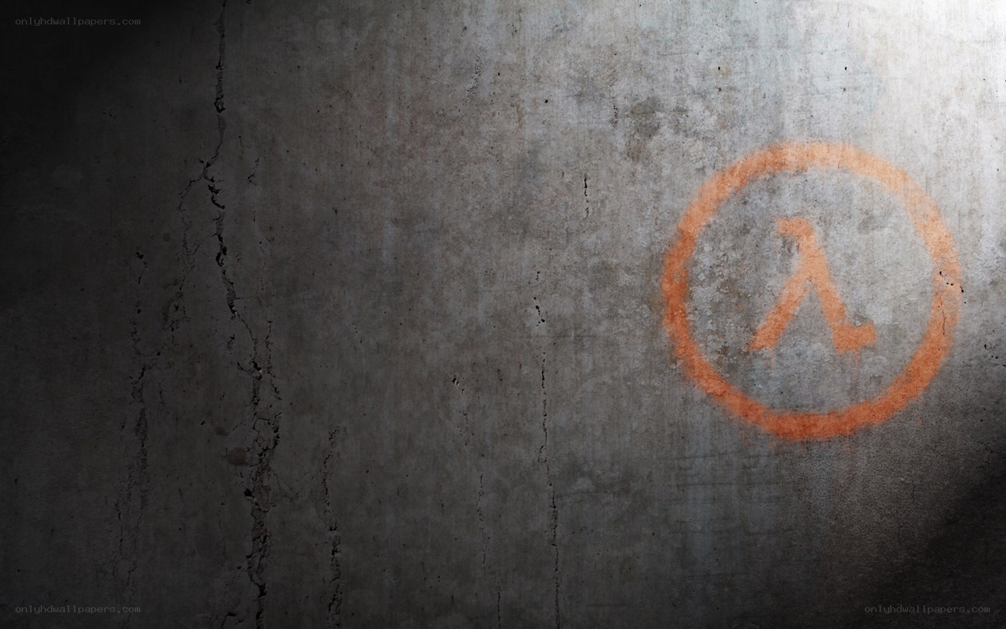 Half-Life logo on concrete wall