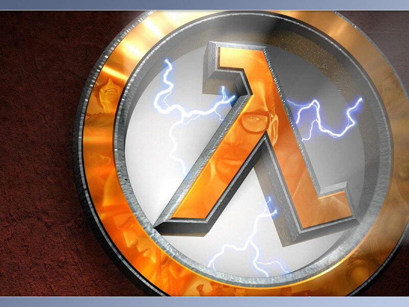 Half-Life logo with lightning