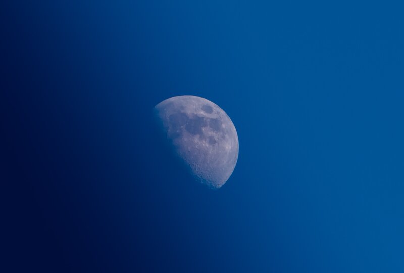 Half Moon in Blue Sky — Serene