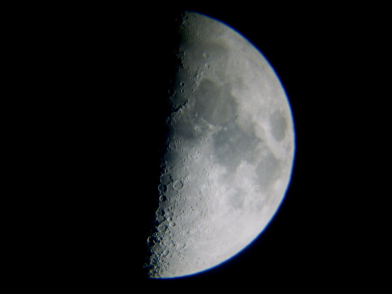 Half Moon in Night Sky — Gray