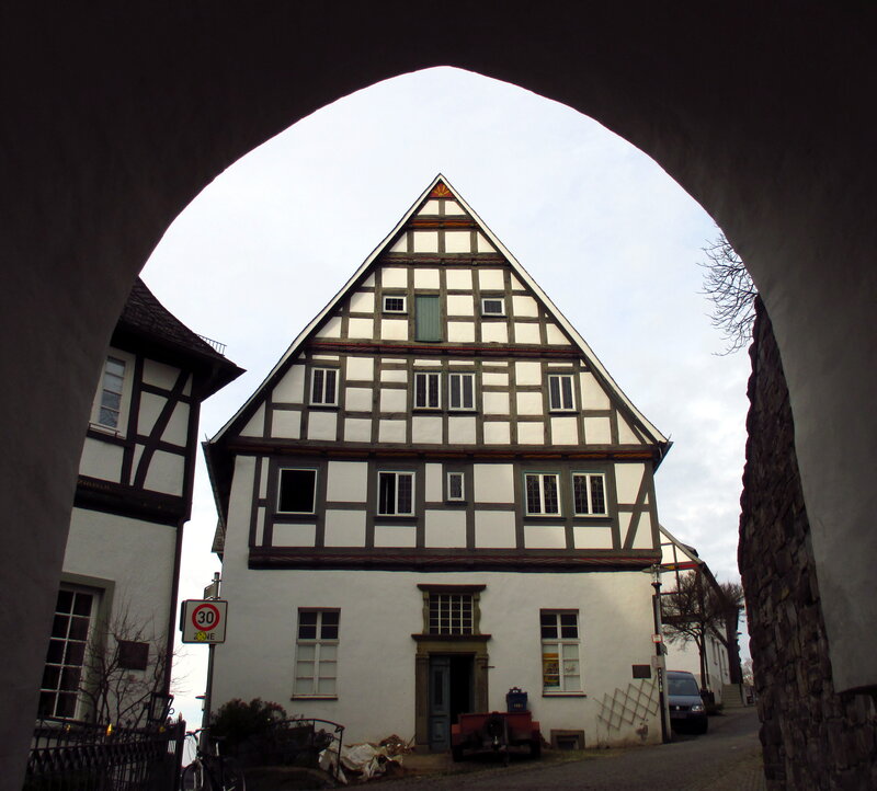 Half-timbered House — White, Serene, Afternoon