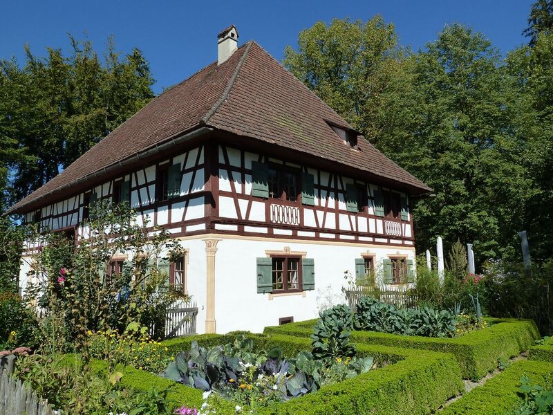 Half-timbered House — White, Serene