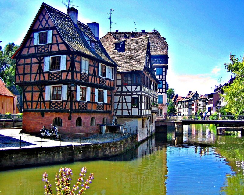 Half-timbered Houses — Blue, Serene, Afternoon