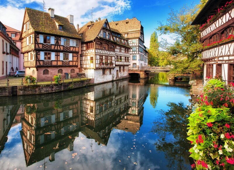 Half-timbered Houses — Blue, Serene