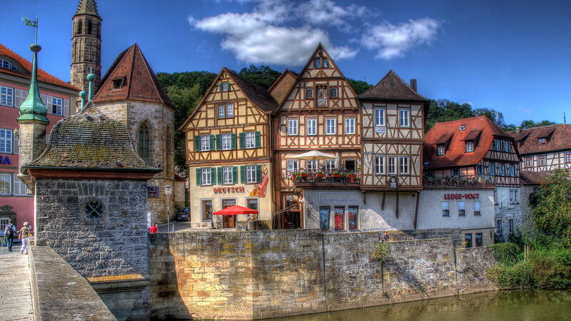 Half-timbered Houses by River