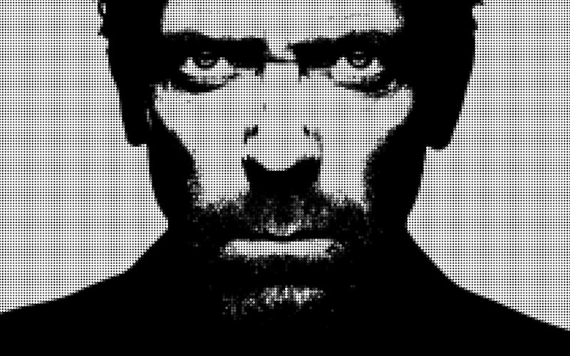 halftone portrait of a man