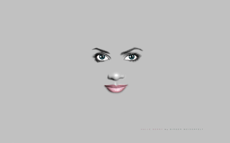 Halle Berry portrait art