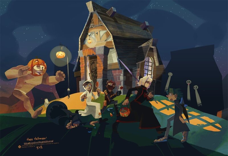 Halloween adventure at a spooky house