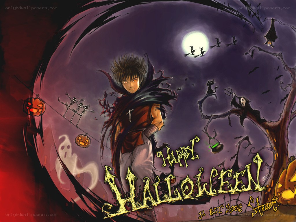 Halloween anime character art