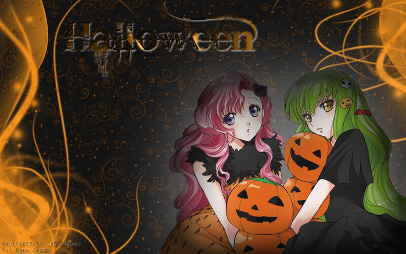 Halloween anime girls wallpaper