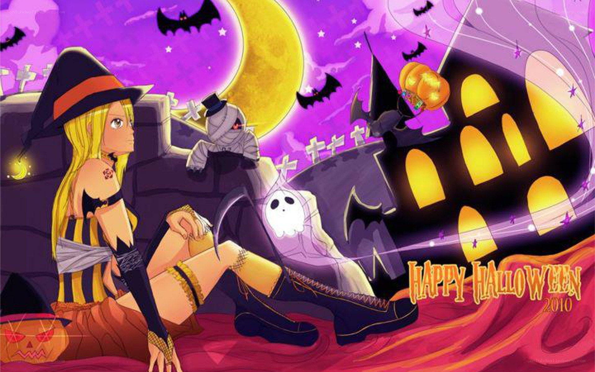 Halloween anime illustration