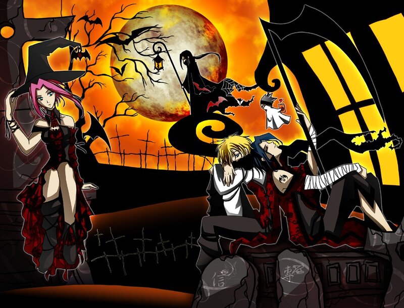 Halloween anime scene