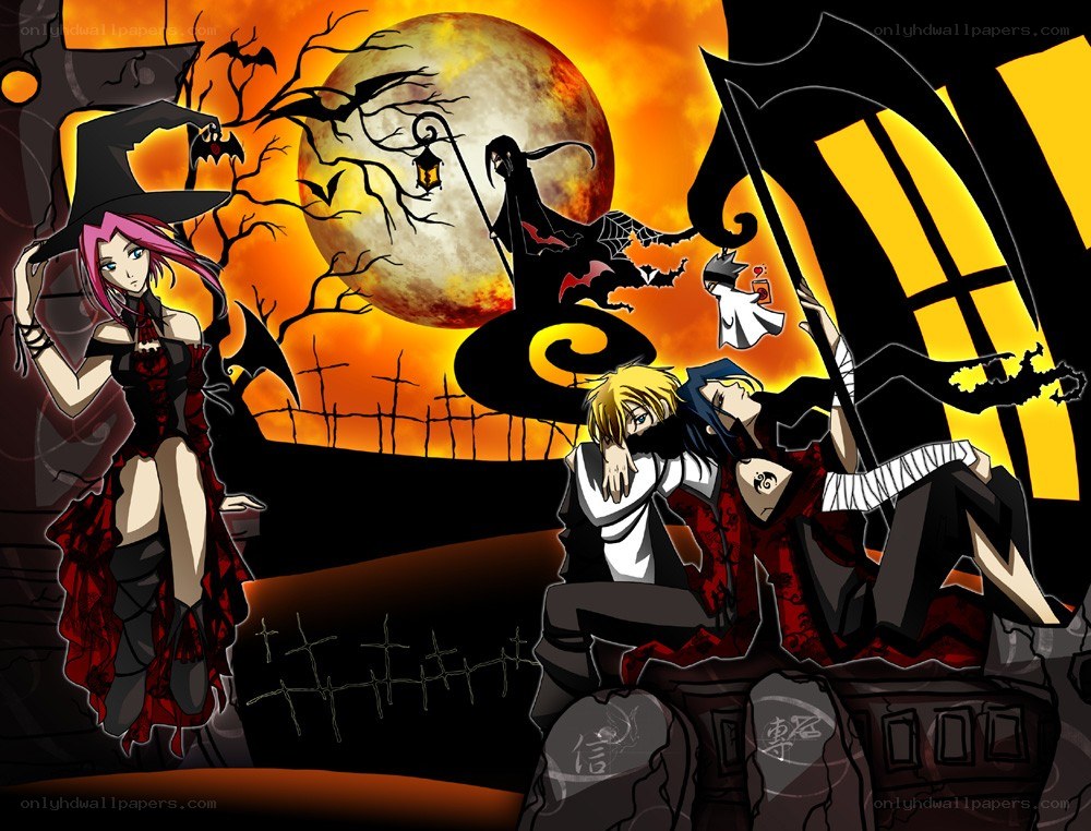 Halloween anime scene