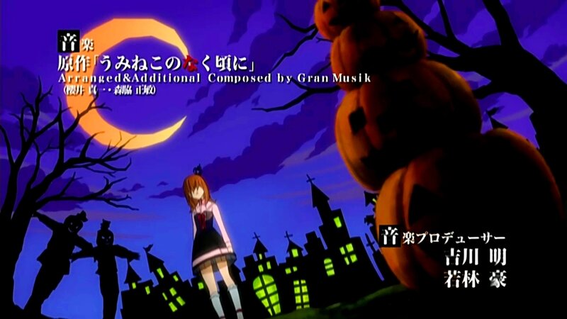 Halloween anime scene with girl