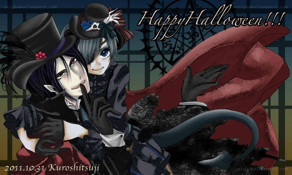 Halloween art with anime characters