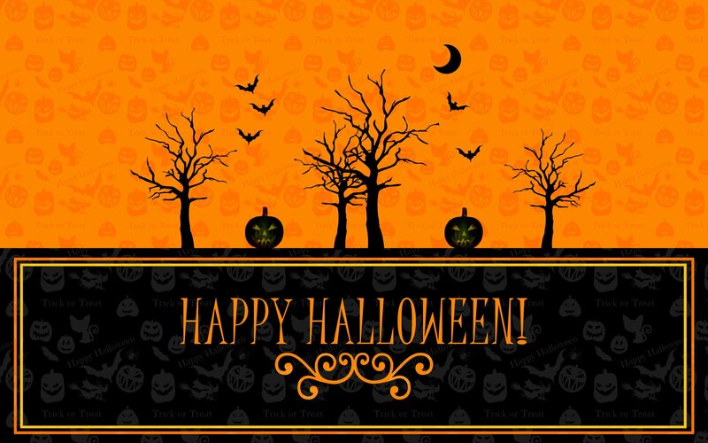 Halloween Banner with Pumpkins