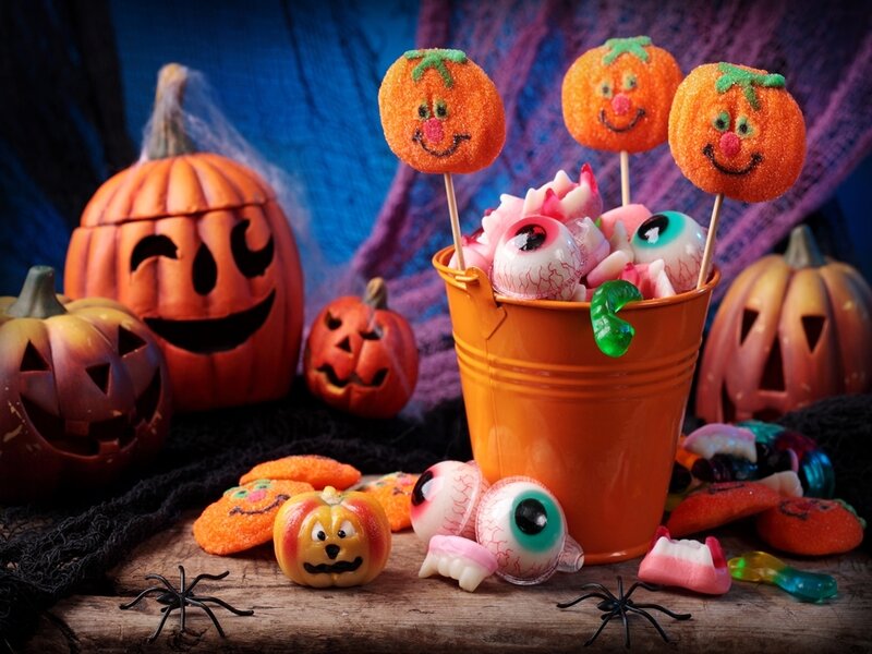 Halloween Candy Display — Orange, Festive