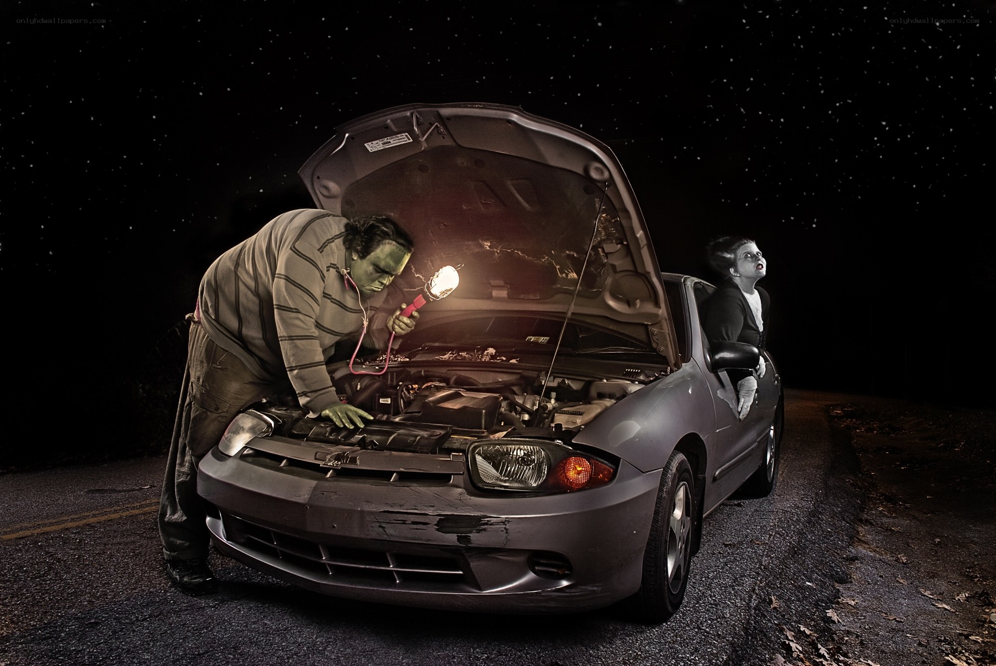 Halloween car trouble