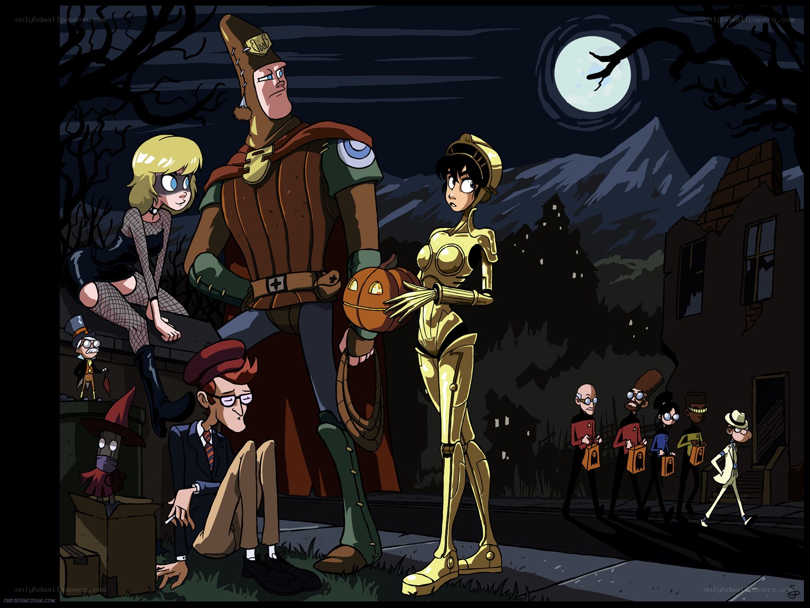 Halloween cartoon characters