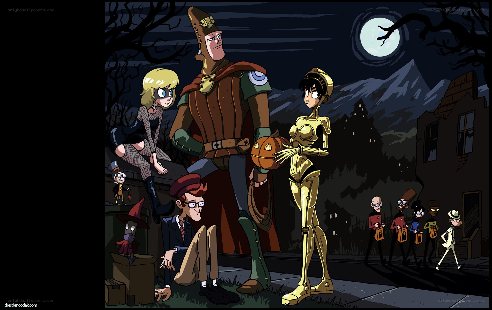 Halloween cartoon characters