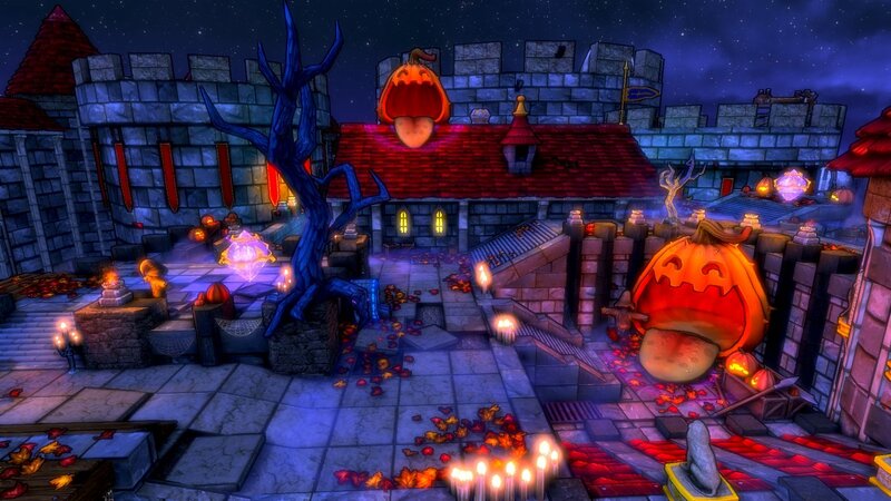 Halloween castle courtyard