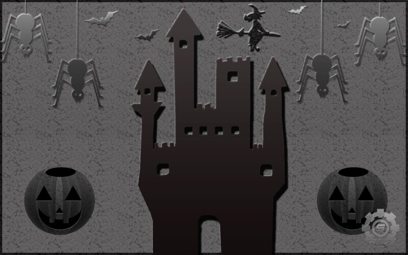 Halloween castle scene