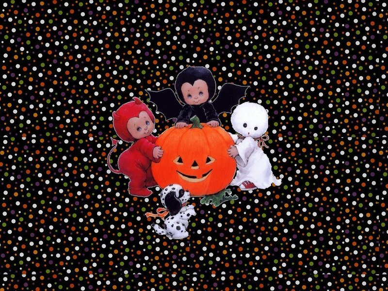 Halloween children with pumpkin