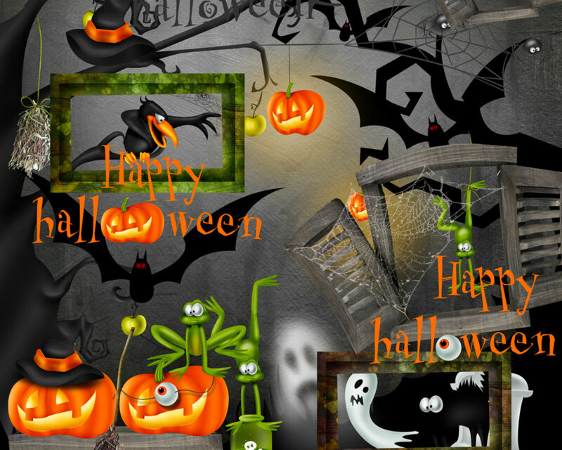 Halloween Collage — Black, Spooky