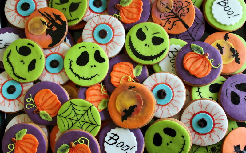 Halloween cookies with spooky designs