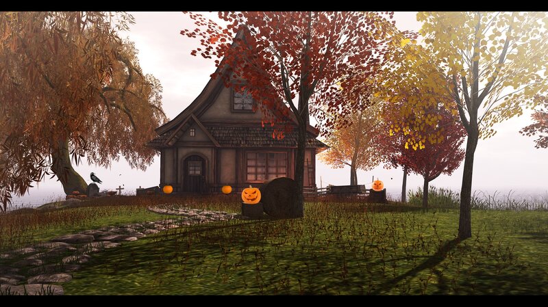 Halloween Cottage in Autumn