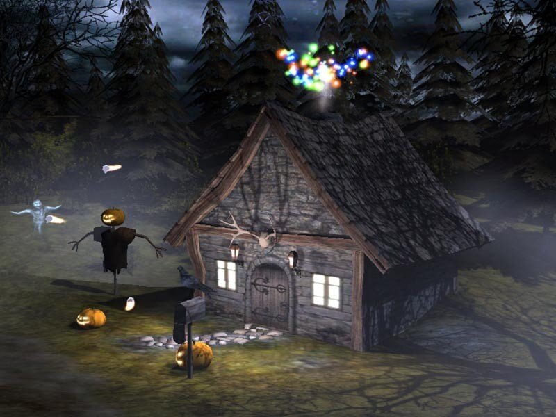Halloween cottage in the woods