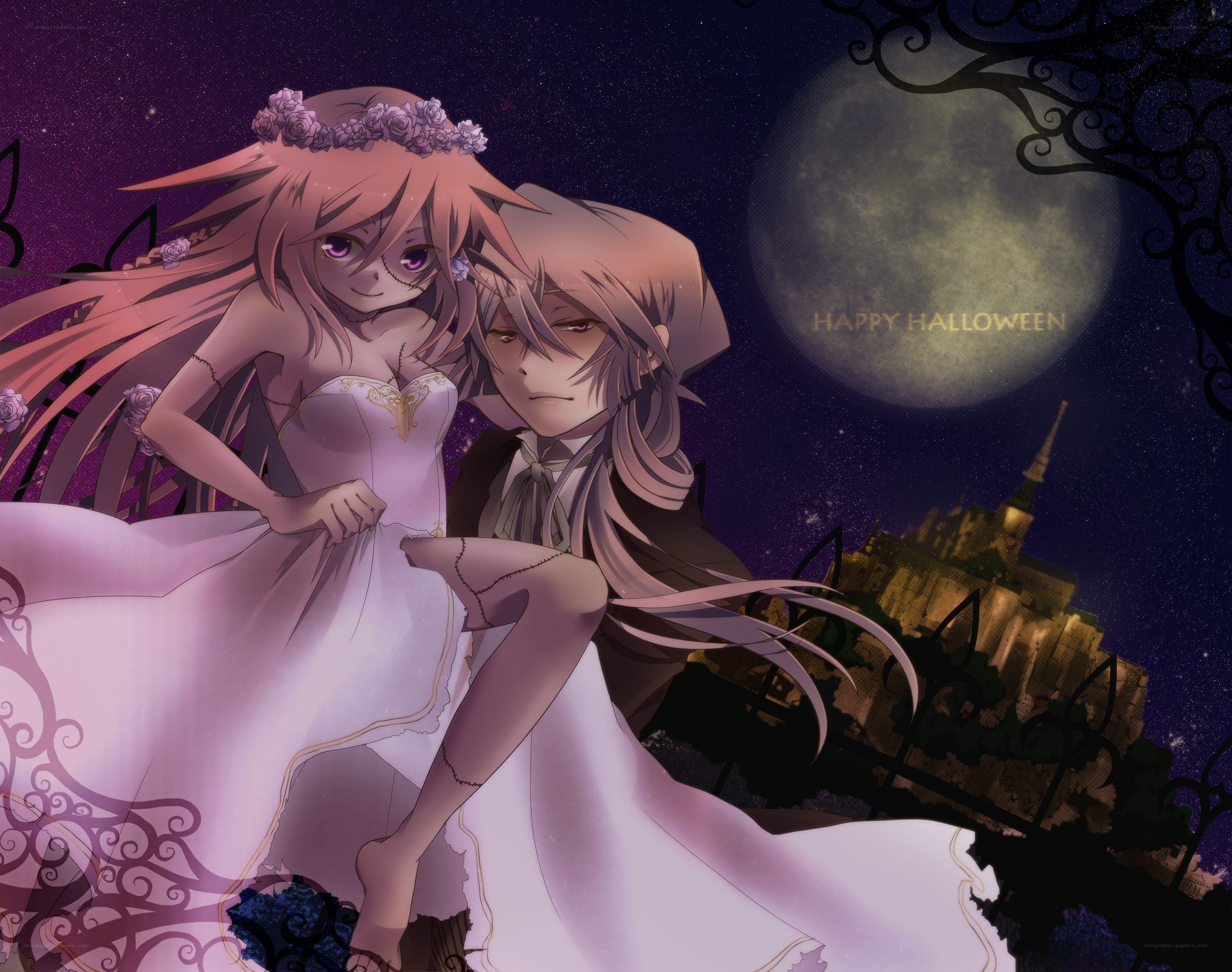 Halloween couple illustration