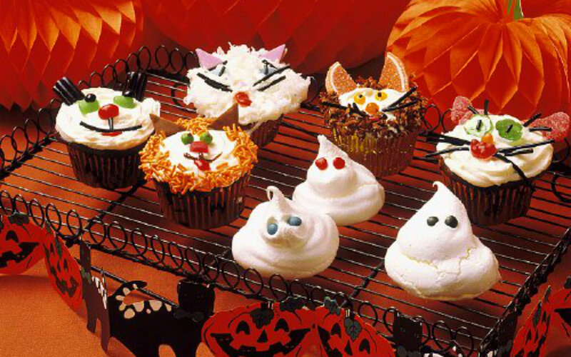 Halloween Cupcakes on Rack