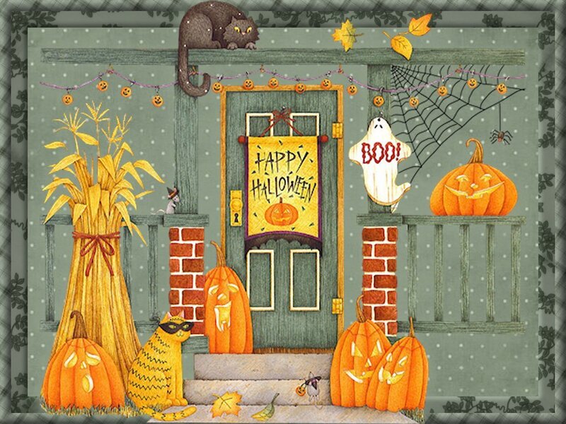 Halloween-decorated Porch