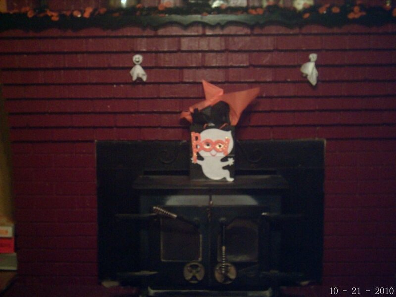 Halloween Decoration on Fireplace