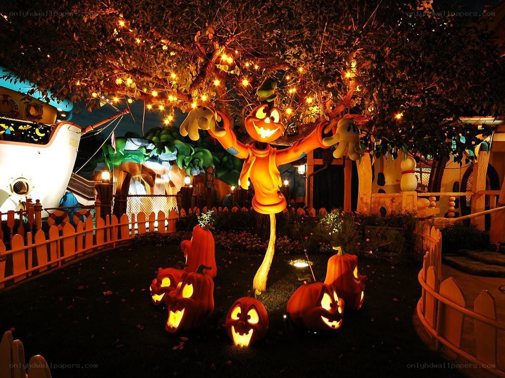 Halloween display at theme park