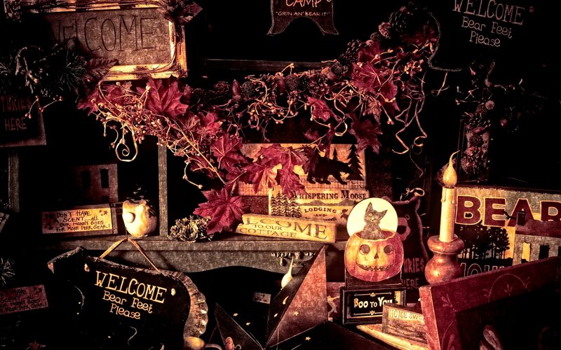 Halloween Display with Pumpkins